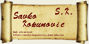 Savko Kopunović vizit kartica